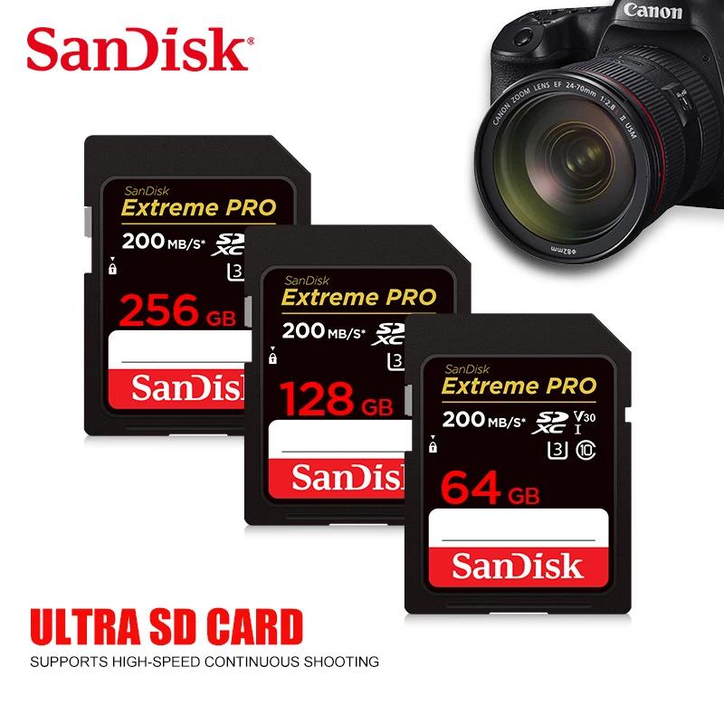 SanDisk Extreme PRO SD ī   ޸ ī, SDXC SDHC ī޶ SD ÷ ޸ ī,  SLR ī޶, 256GB, 128GB